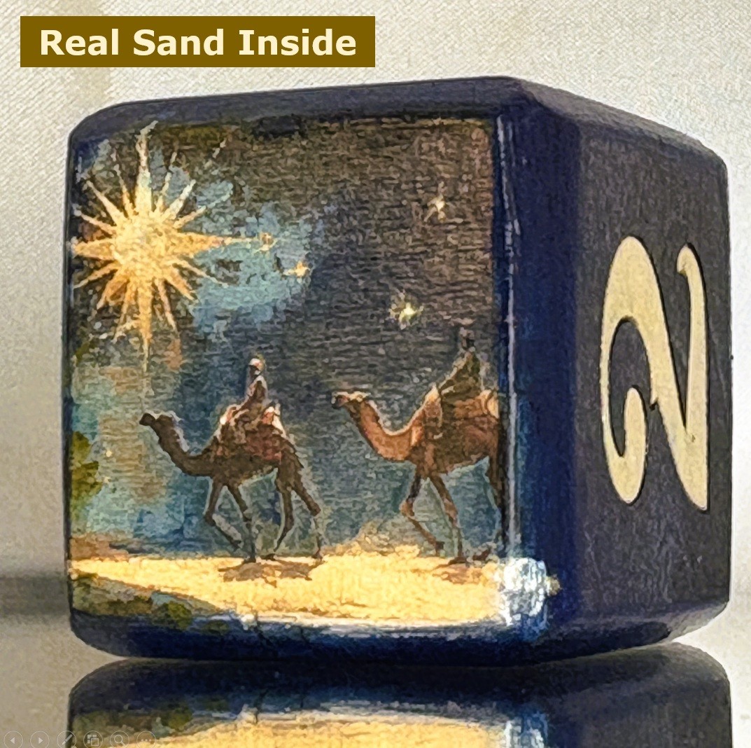 Stellar Sands – Light Across the Dunes – Backgammon Doubling Cube 36mm