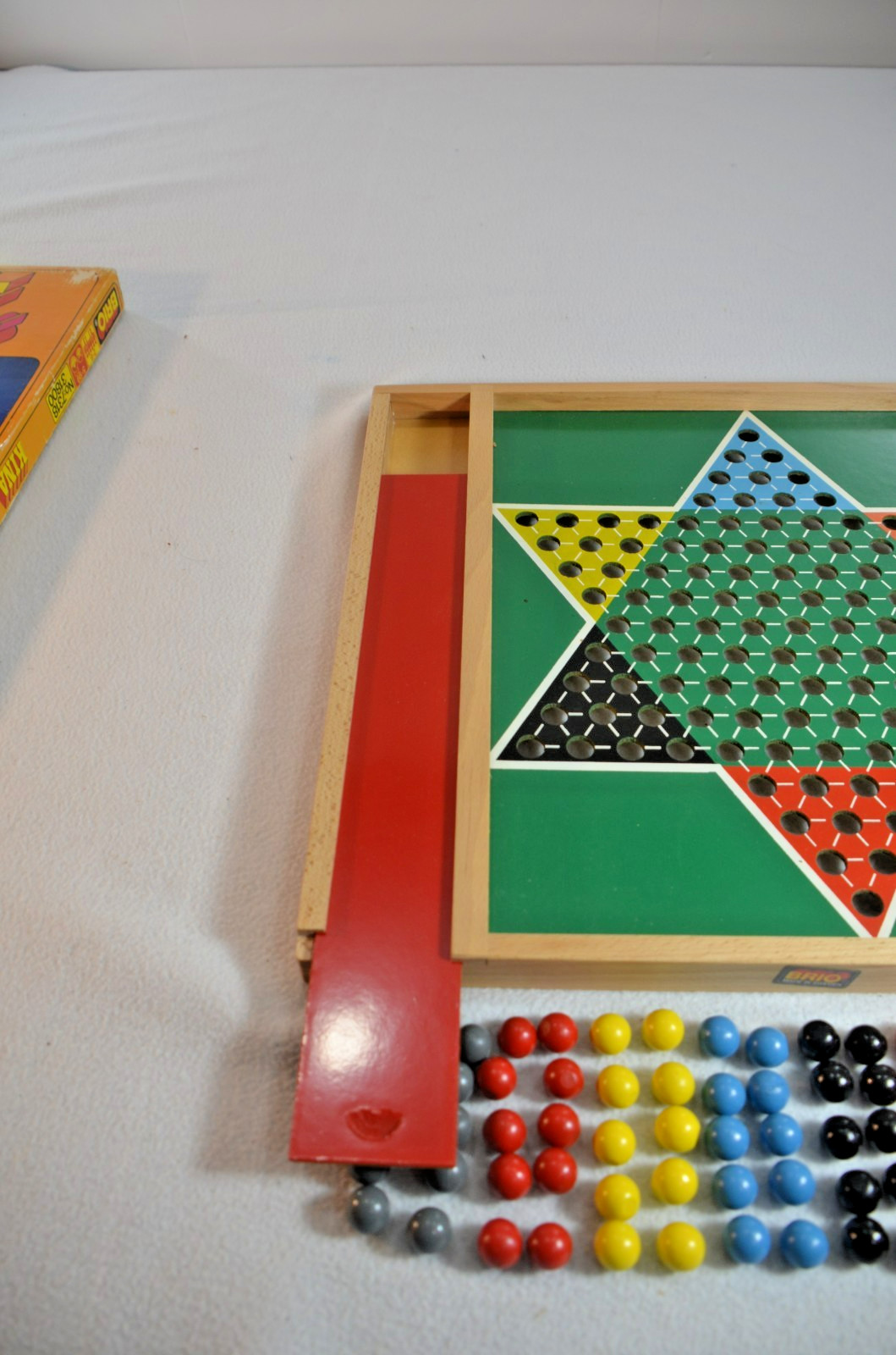 Brio Chinese Checkers Wooden Marbles Board Game Sheden 1970 Ages 5-Up Complete