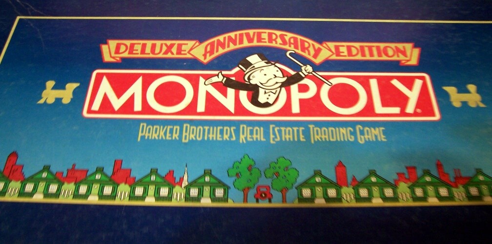 1985 VINTAGE Parker Brothers Monopoly Deluxe Anniversary Edition COMPLETE