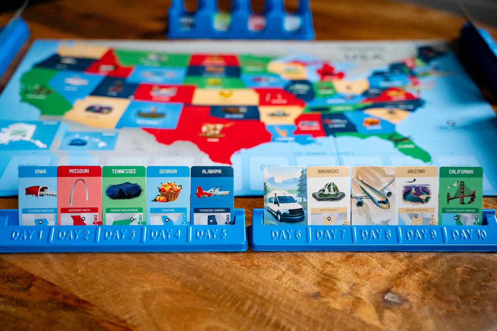 10 Days in the USA Fun Educational Tabletop Game for All Ages Travel Adventure