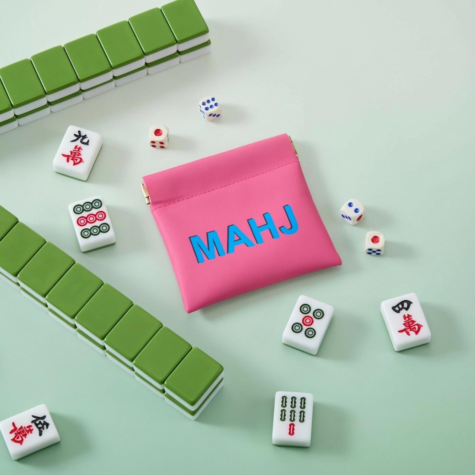 Sunnymove Mahjong Dice Bags 3.8 x 3.9 3.82 x 3.94 inches / 9.7 x 10 cm, Pink