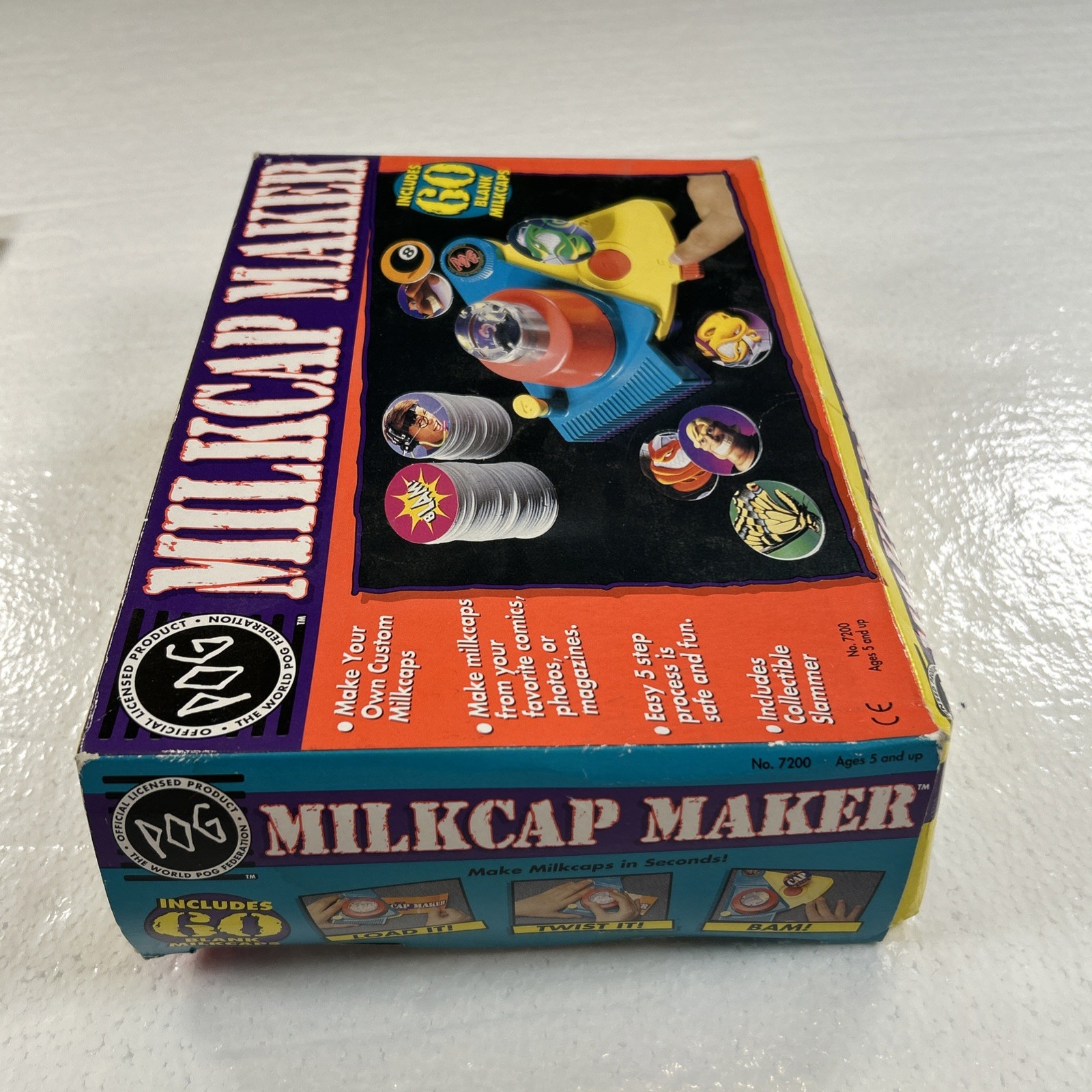 Official Pog Milkcap Maker Machine & 185 Refill Pack 1995 90’s Boxed Complete