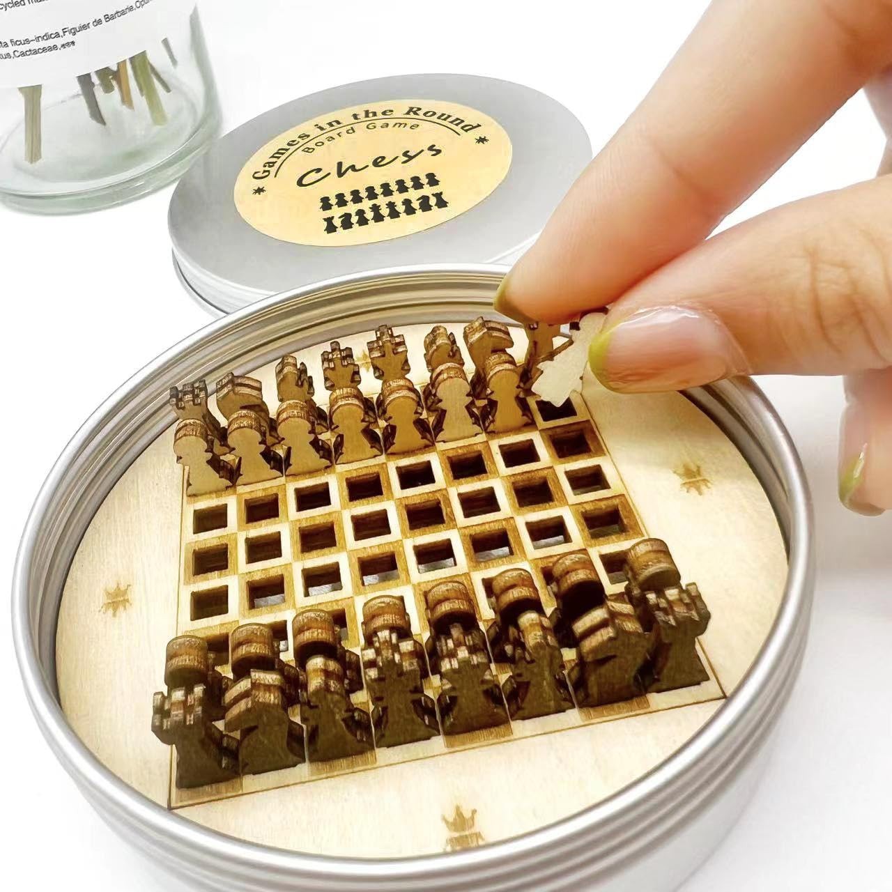 Mini Wooden Travel Chess Set