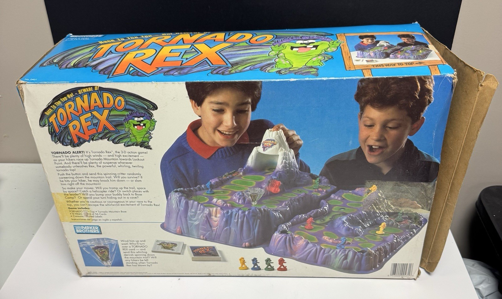 Vintage 1991 Tornado Rex Board Game With Original Box Parker Brothers READ DESCR