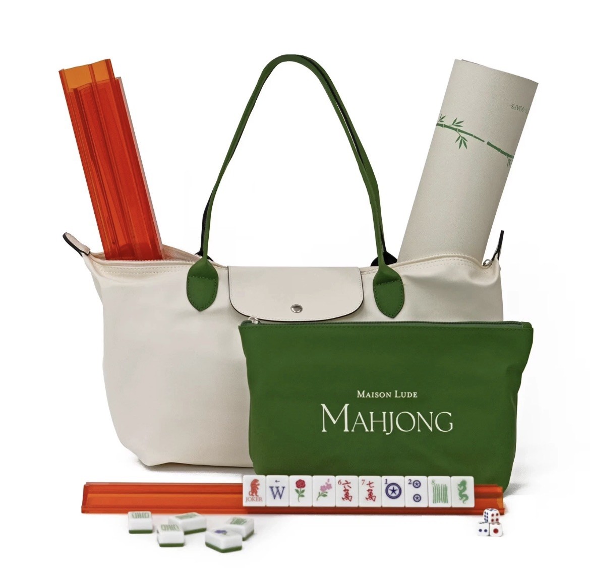 Maison Lude Mahjong Limited Edition 160 Tile Set Premium Mat, Leather Bag SEALED