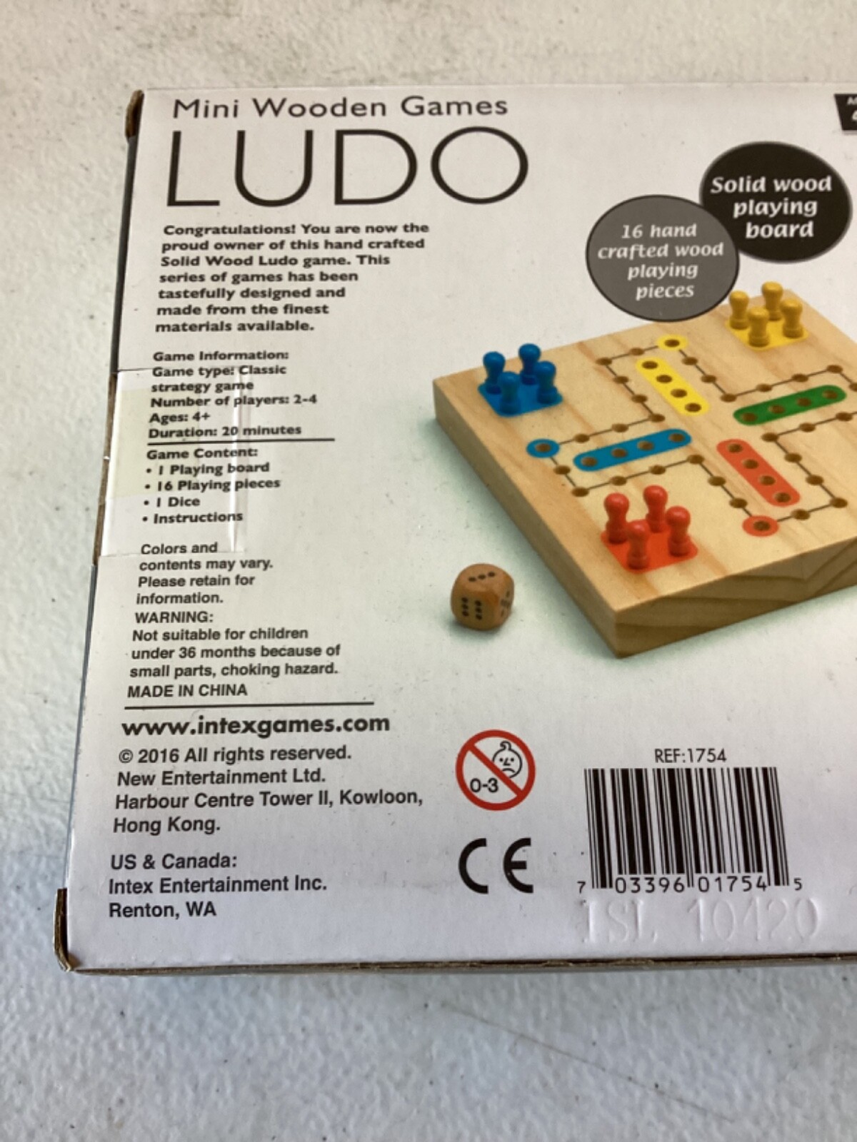 Mini Ludo Wooden Board Game by New Entertainment Modern Fun Board Game