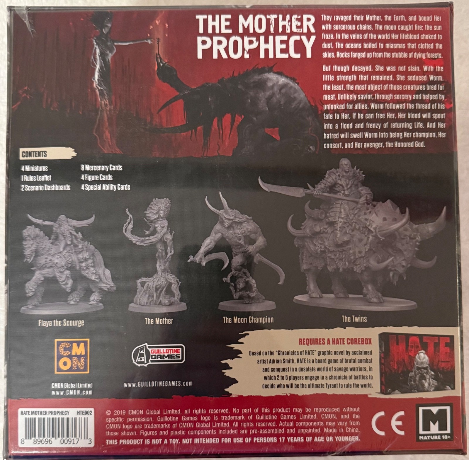 HATE – The Mother Prophecy Expansion – CMON – Kickstarter – New, Sealed