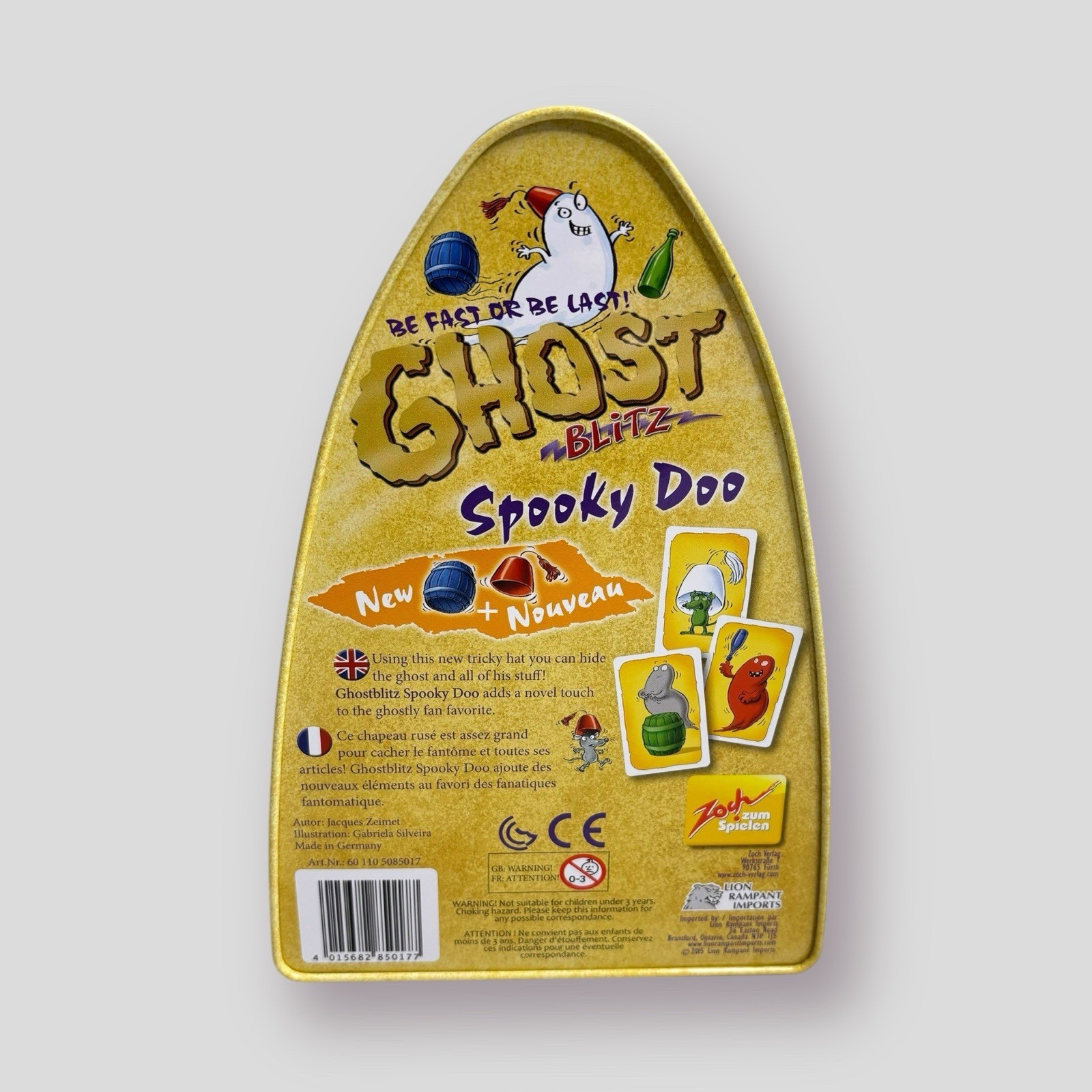Ghost Blitz Spooky Doo Tin Board Game Shape & Color Recognition 2015 Zoch