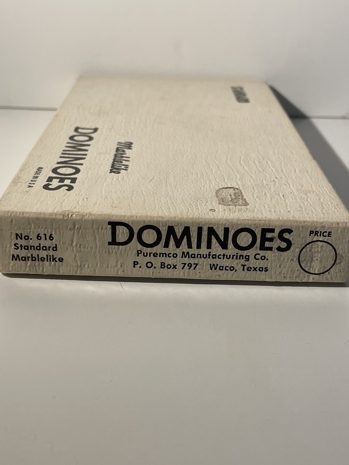 Vintage No. 616 Standard Marblelike Dominoes Black Puremco Manufacturing Co USA
