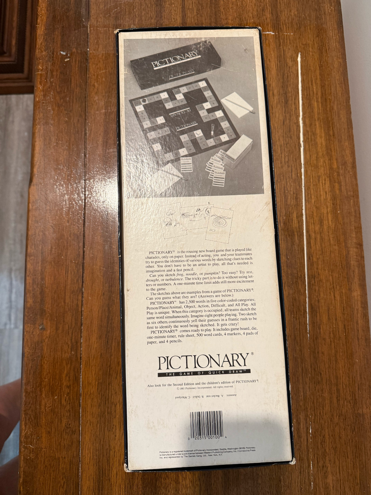Pictionary 1985 First Edition Board Game Original Box Classic Drawing Game
