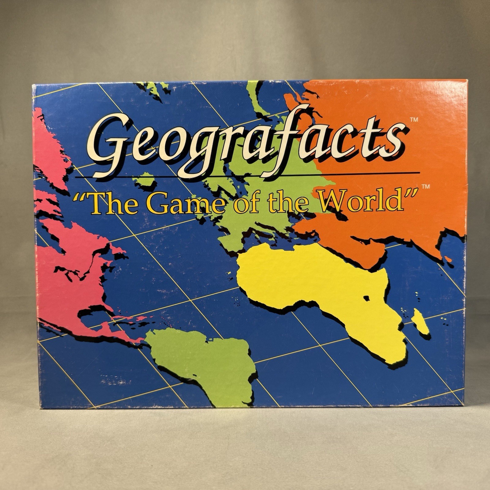 Rare 1991 Geografacts Board Game 100% COMPLETE Learning Educational New Open Box