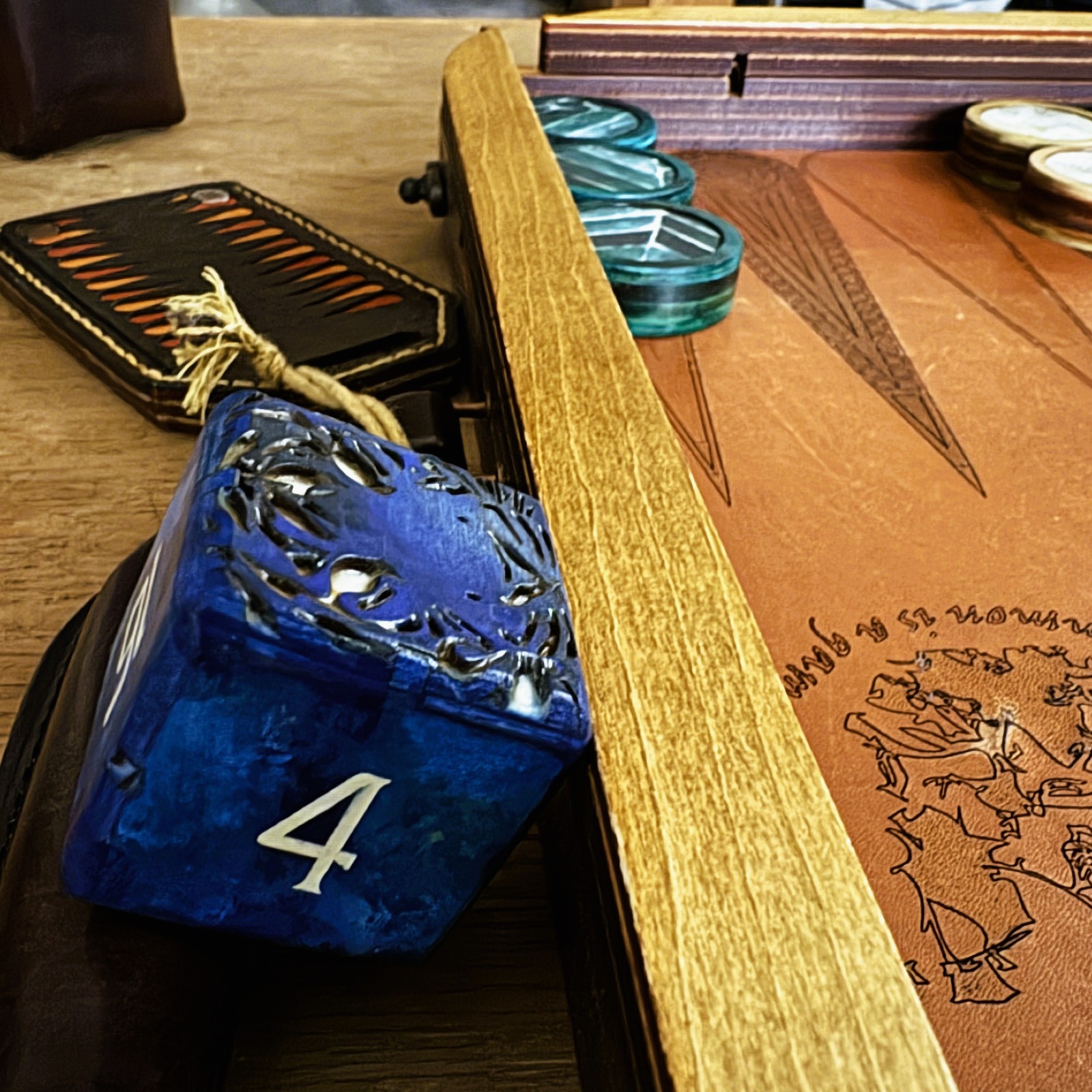 Blue Bengal – Deep Blue Roar – Backgammon Doubling Cube 36mm
