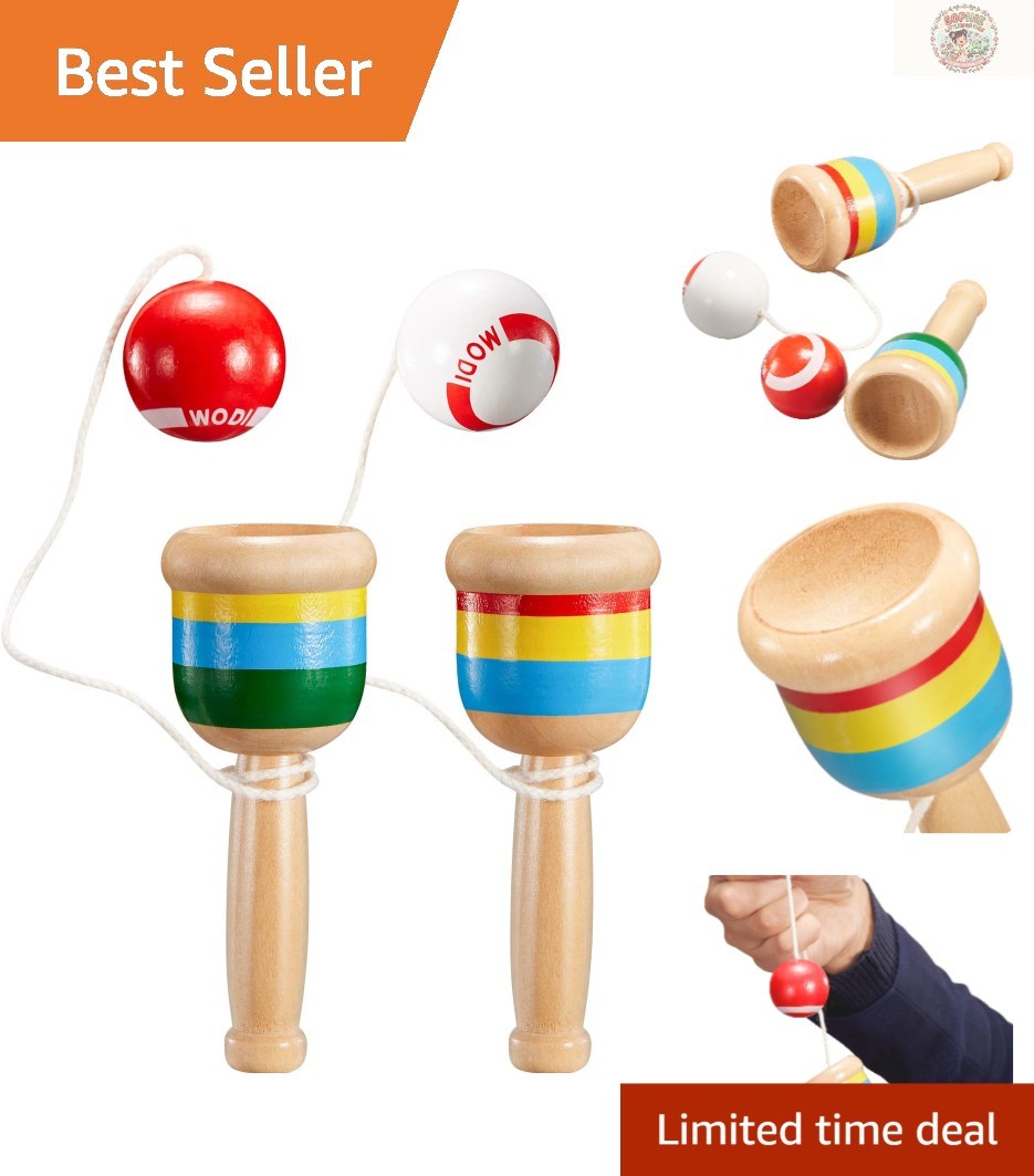 2-Piece Mini Wooden Jacks Game – Fun Hand-Eye Coordination Tool for Youth