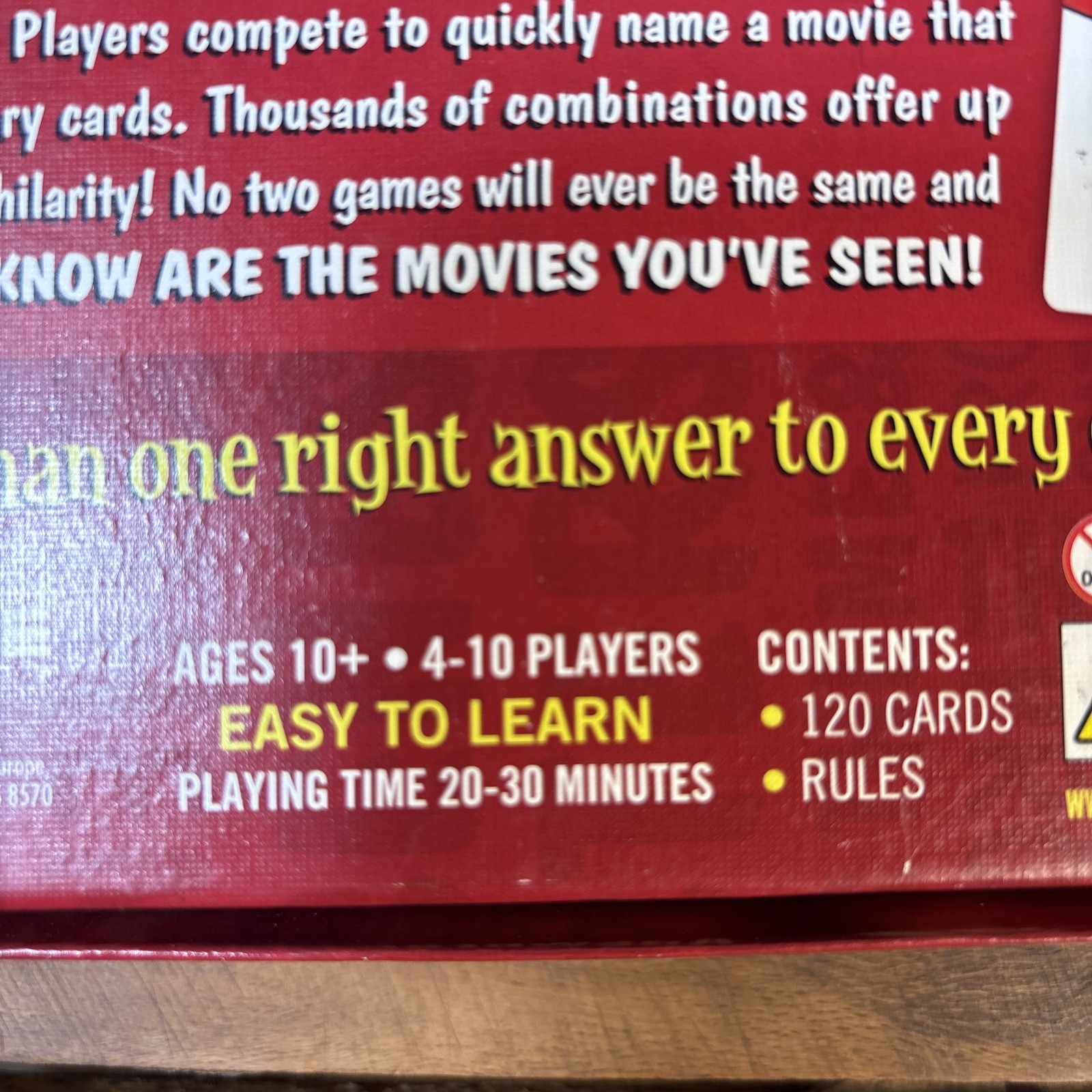 Double Feature Movie Game For Everyone Renegade, ages 10+, 4-10 players