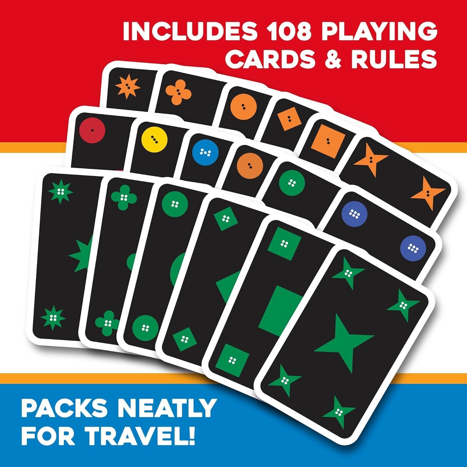 Qwirkle Rummy: Classic Card Game for Skill-Building Fun with 108 Colorful Cards!