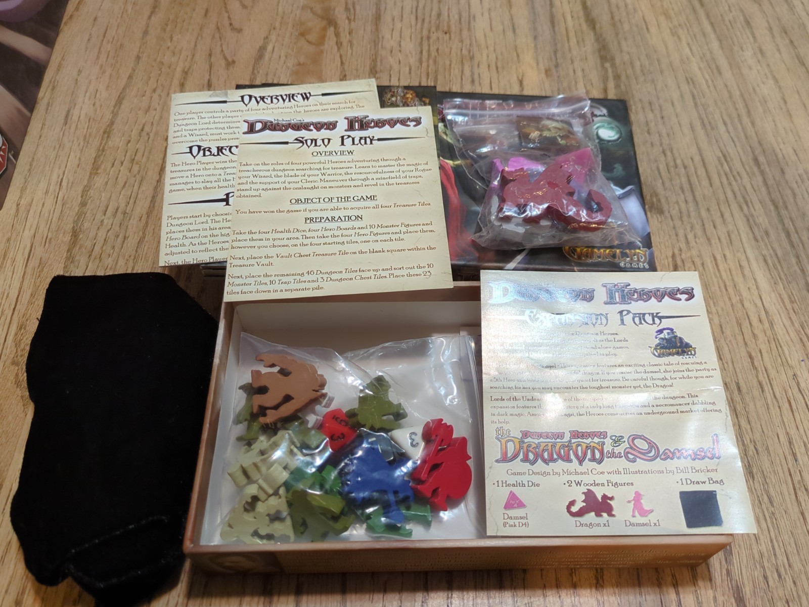 Dungeon Heroes With Damsel Expansion Pack Gamelyn Games Open Box Complete NM