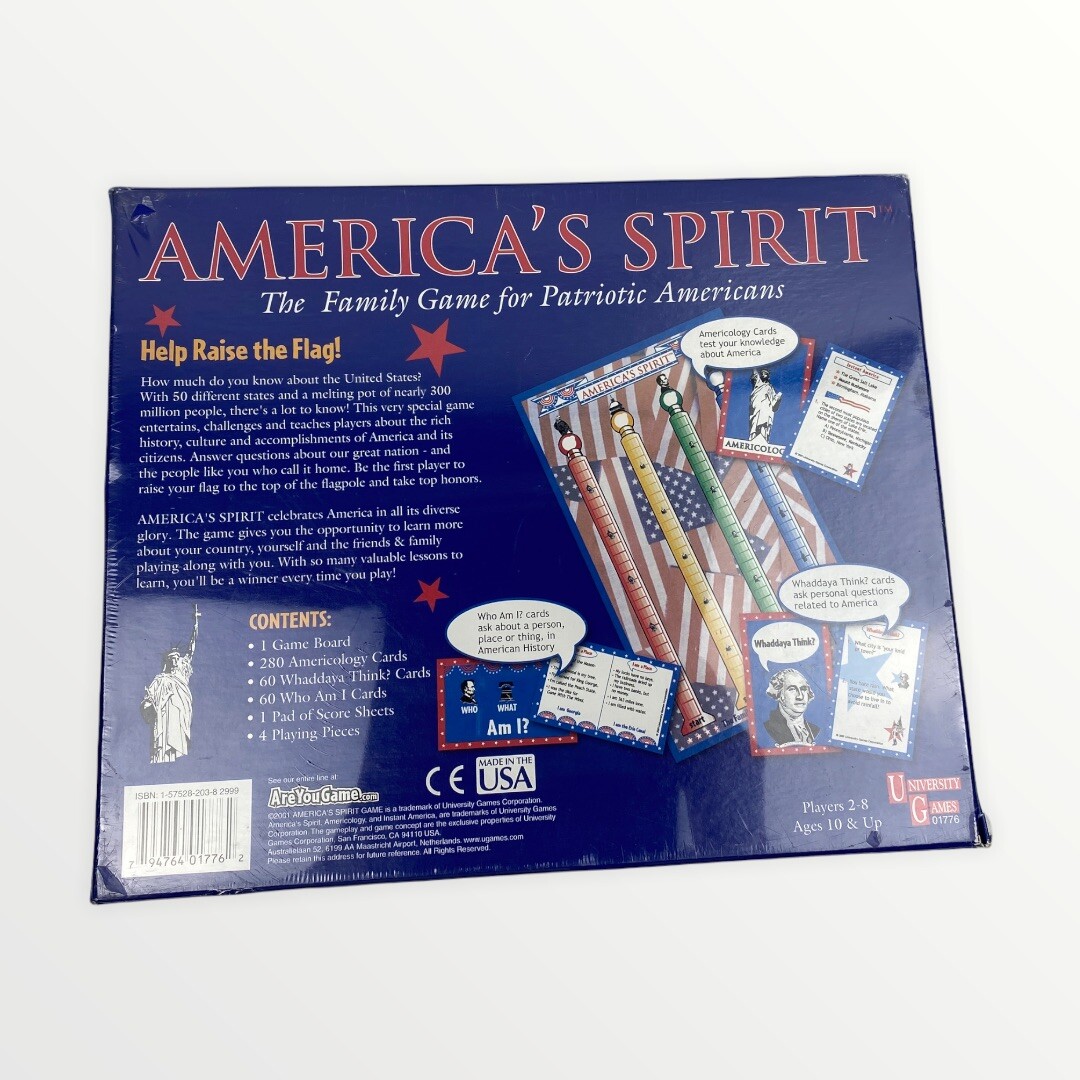 Americas Spirit Game Family Game University Games Patriotic 2001 NEW