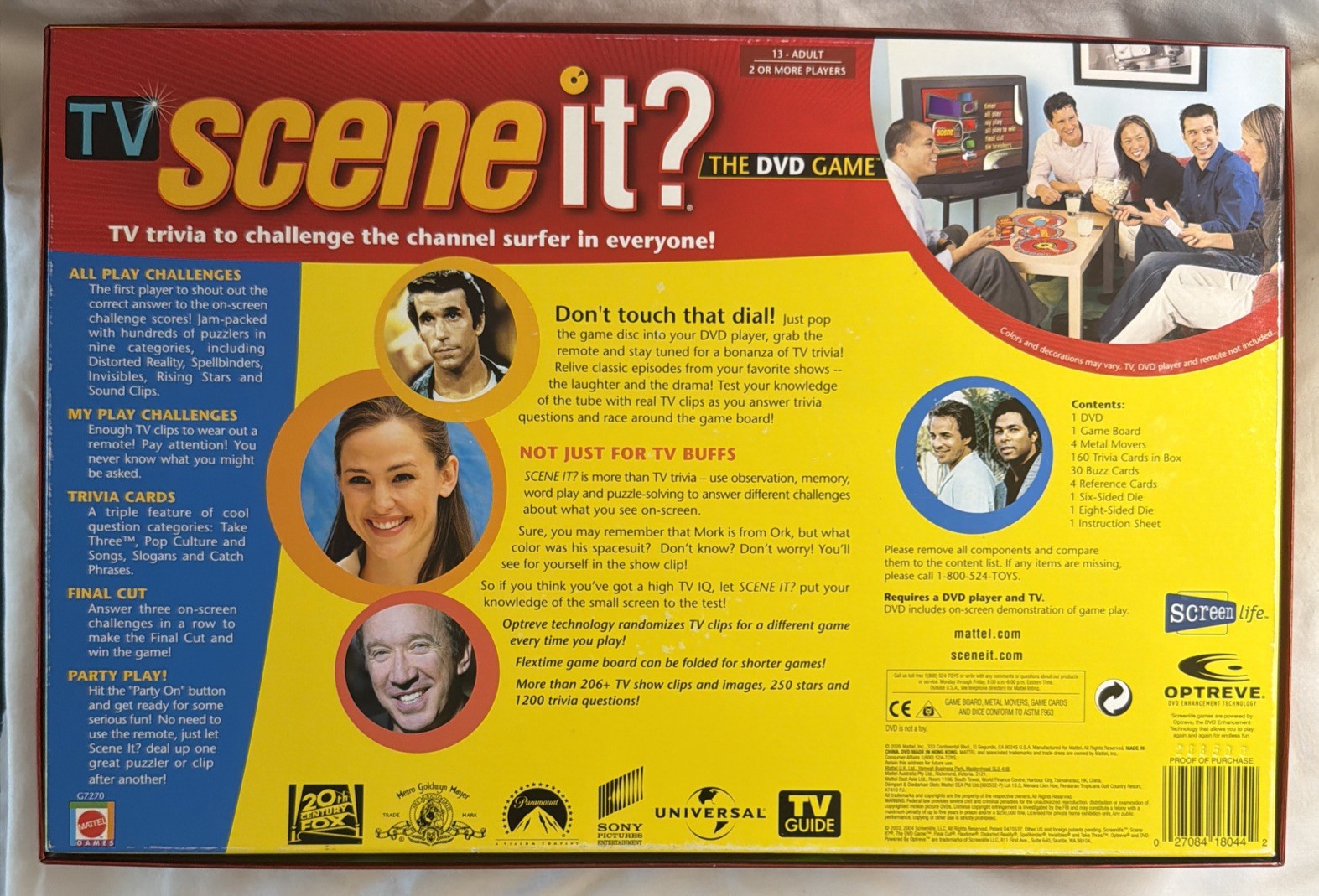 TV Edition Scene It? DVD Trivia Board Game 2005 Family Friends Mattel