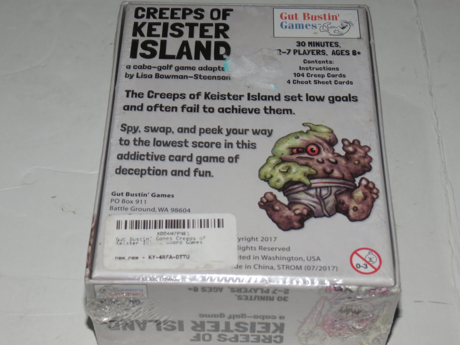 sh7 Gut Bustin’ Boardgame Creeps of Keister Island Box New