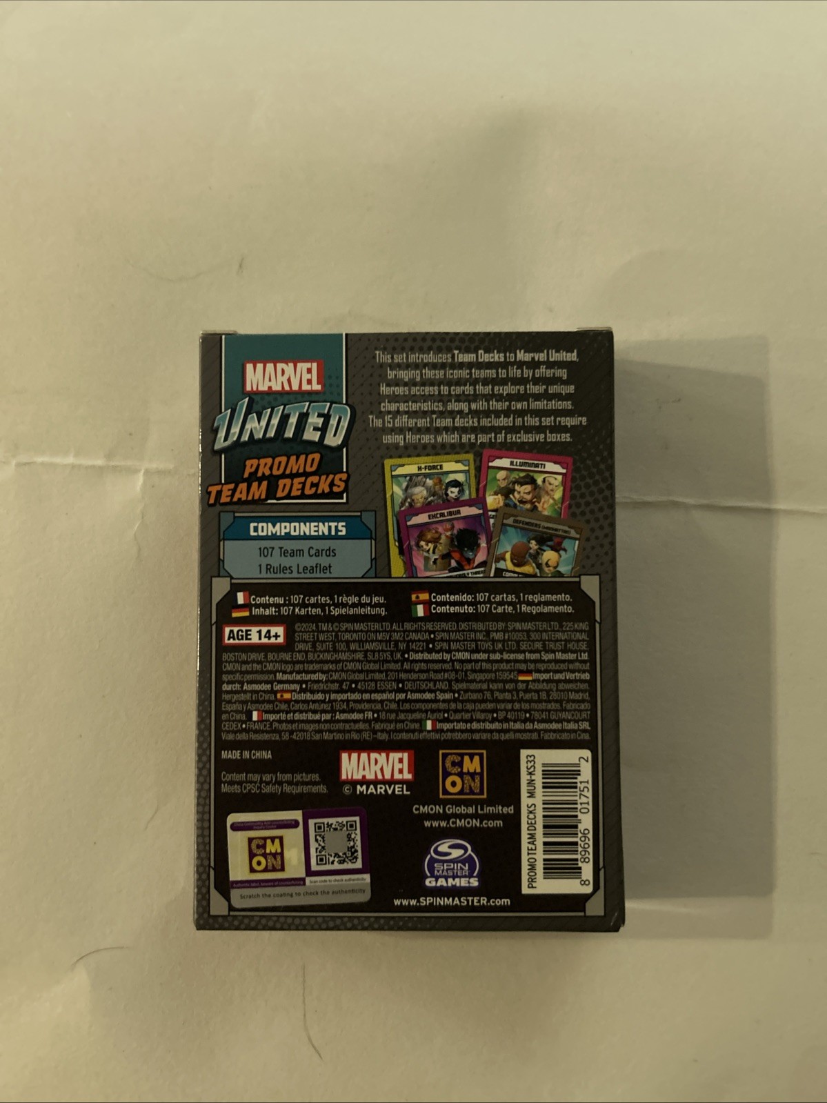 Marvel United Promo Team Decks – Kickstarter exclusive Complete