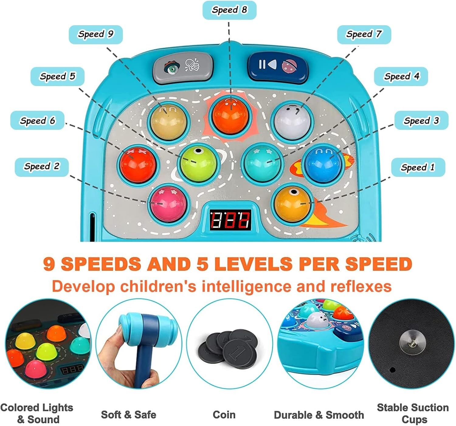 Upgraded Whack Mole Game for Kids – Fun Interactive Educational Toy, Ages 3-12