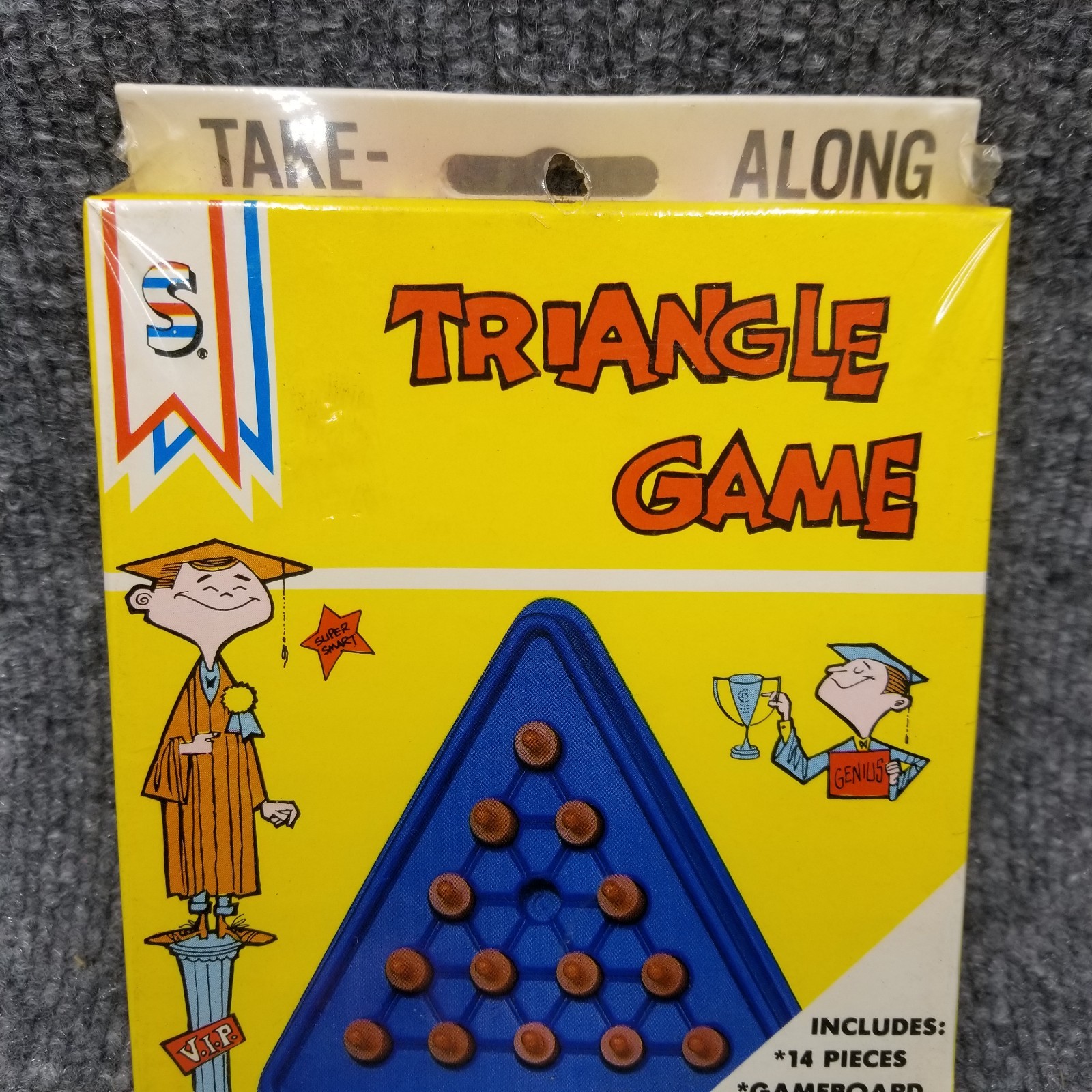 Vintage Triangle Peg Game Smethport Take-Along 1985 Compact Brain Teaser Puzzle