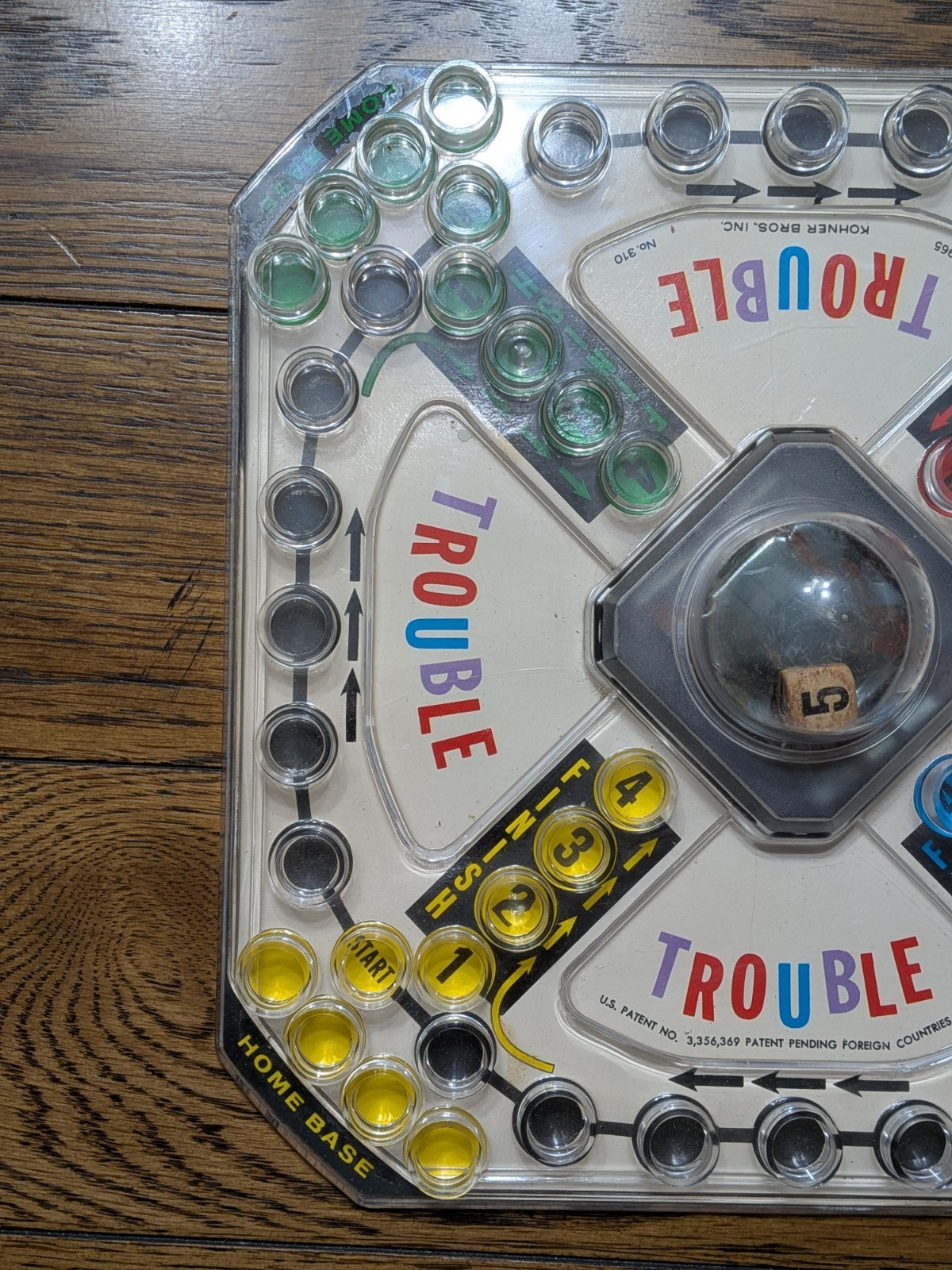 Vtg 1965 POP-O-MATIC Trouble Board Game (Board Only) Kohner Bros. *READ