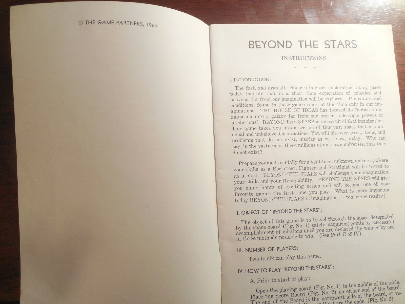 1964 House of Ideas – Beyond the Stars Replacement 24 Page Instruction Booklet
