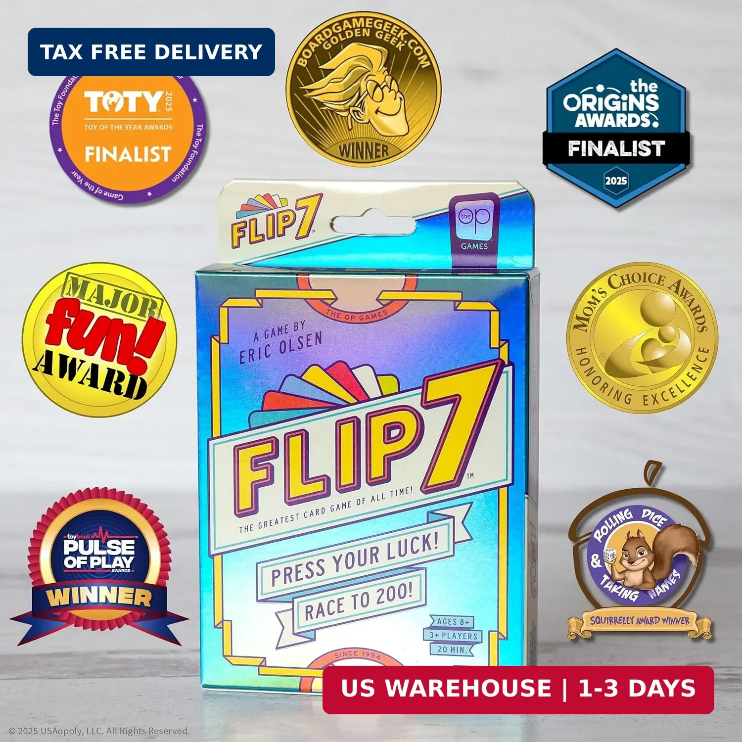 USAOPOLY Flip 7, The Ultimate Blend of Press Your Luck & Strategy, Fast-Paced Ad