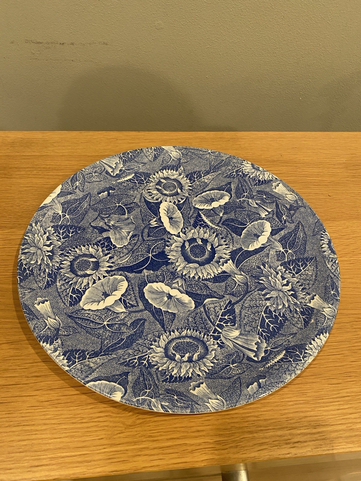 Spode Blue Room Collection 12.75” SUNFLOWER Chop Plate Charger Platter In EUC