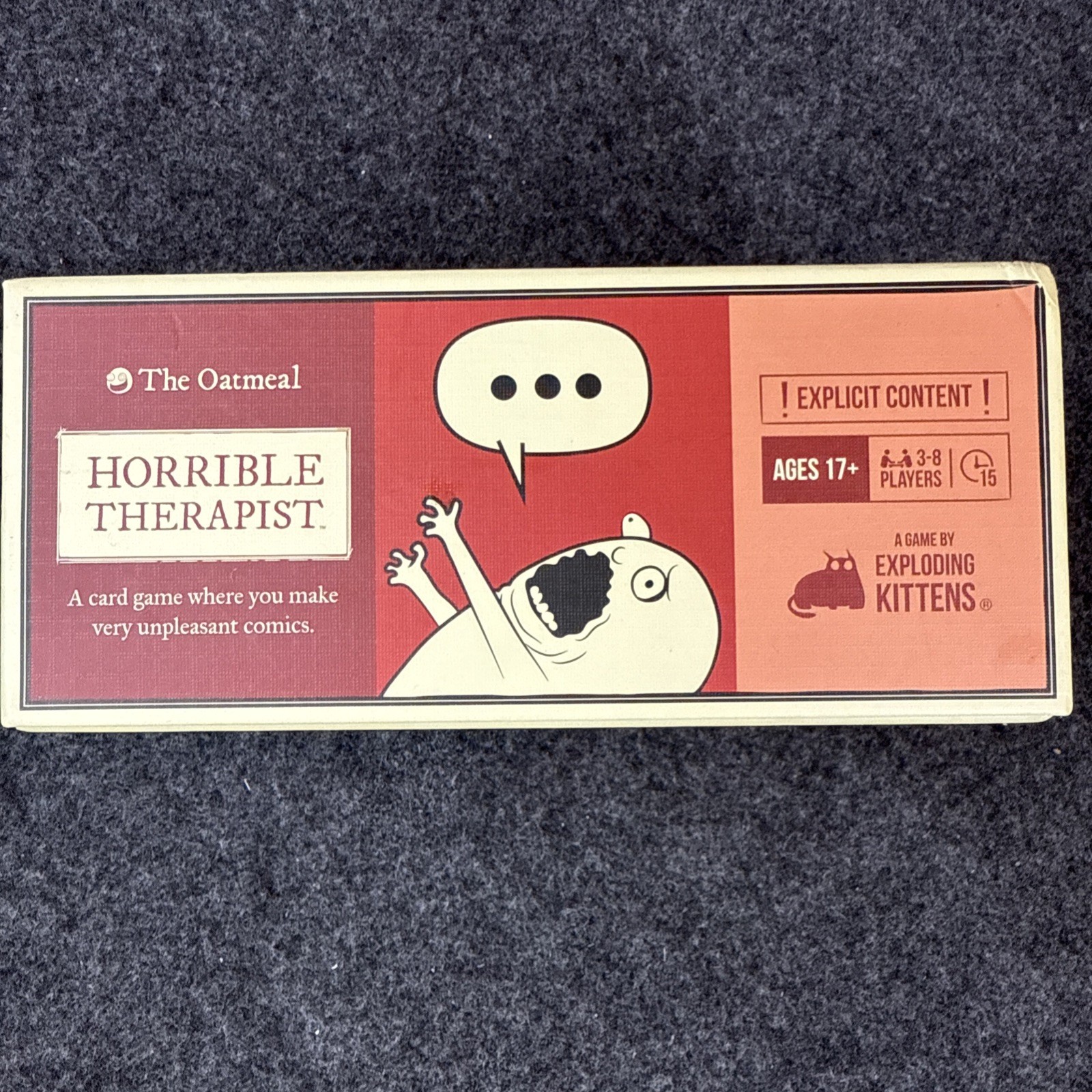 The Oatmeal Horrible Therapist Adult Card Game by Exploding Kittens – Open Box