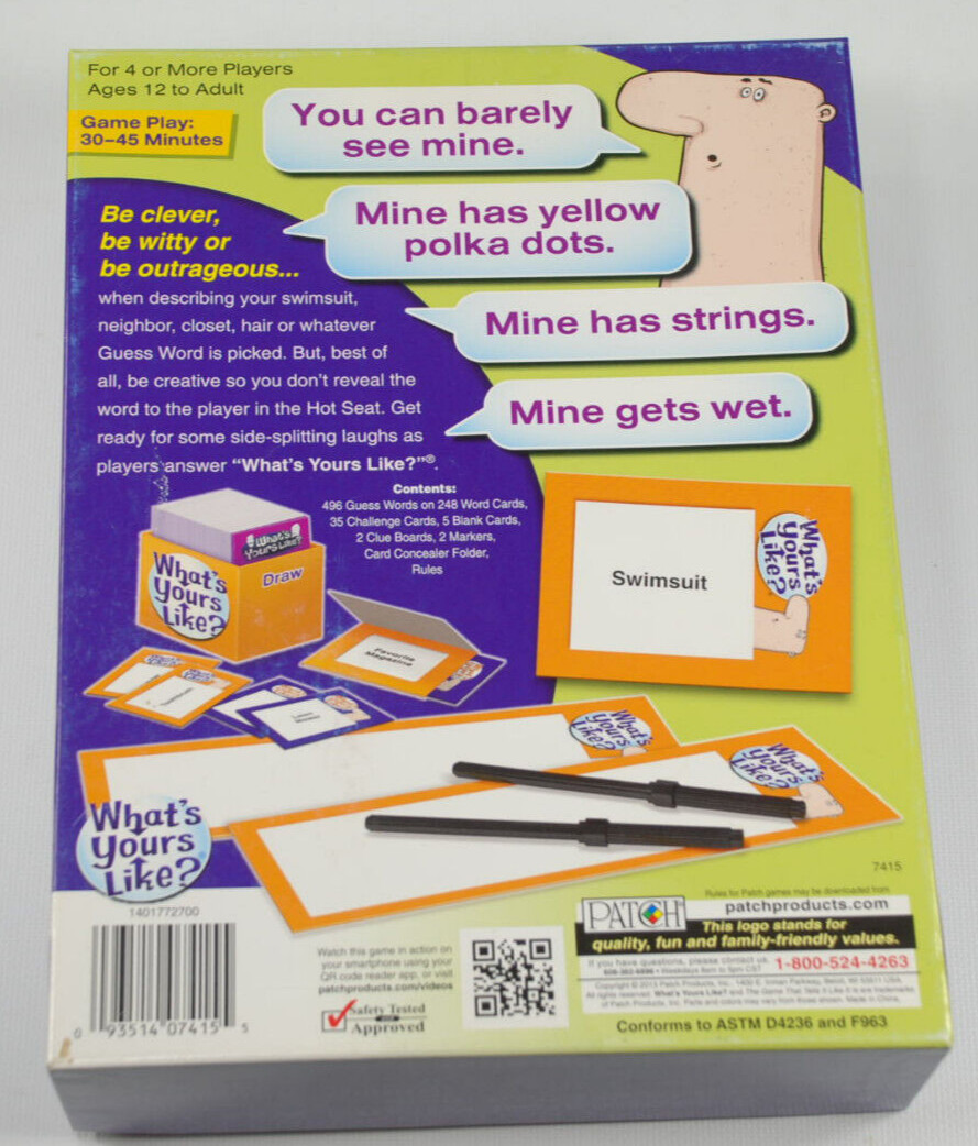 What’s Yours Like? The Game That Tells It Like It Is PATCH 2013 COMPLETE