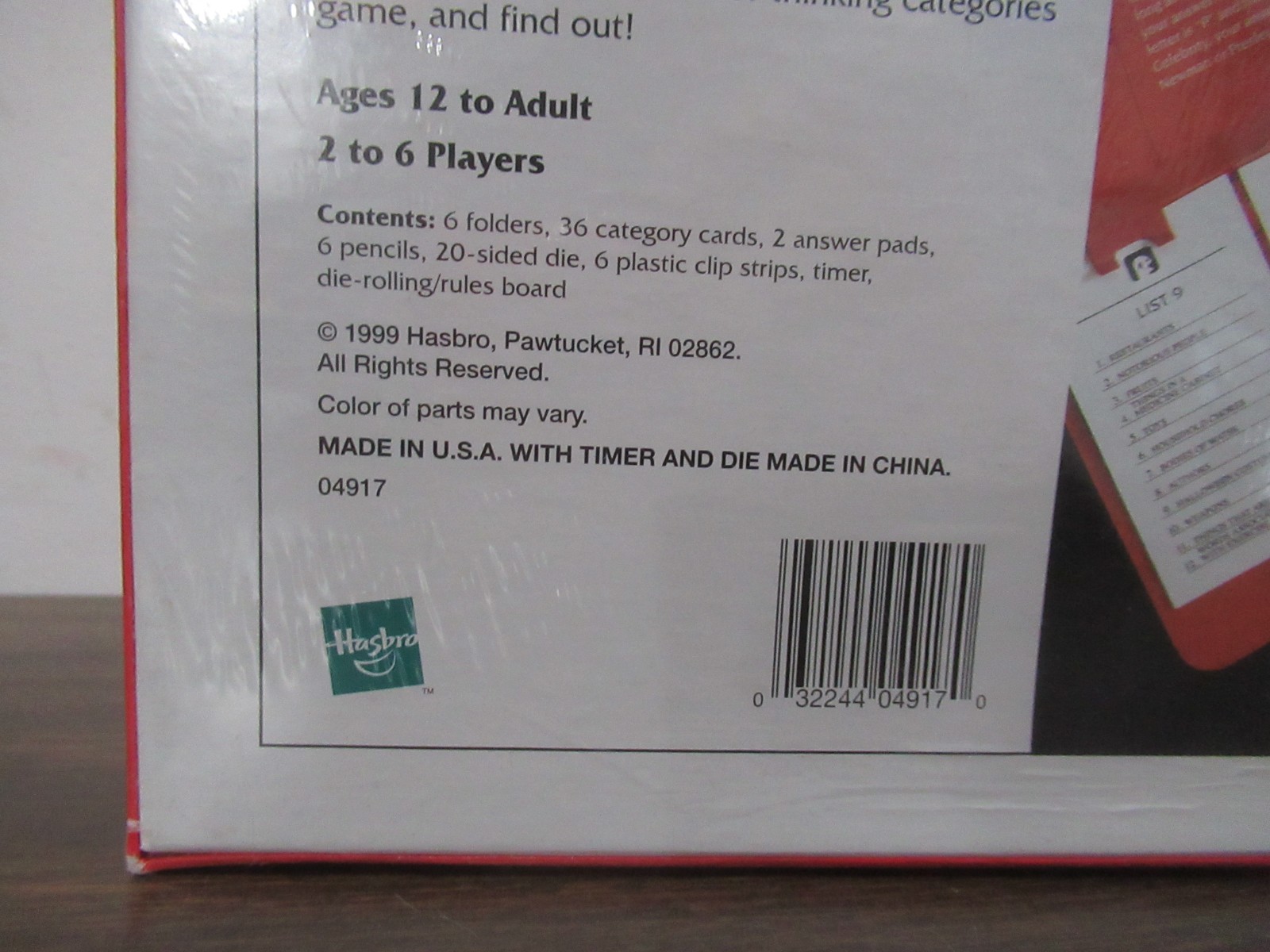 Scattergories 1999 version NEW SEALED IN BOX