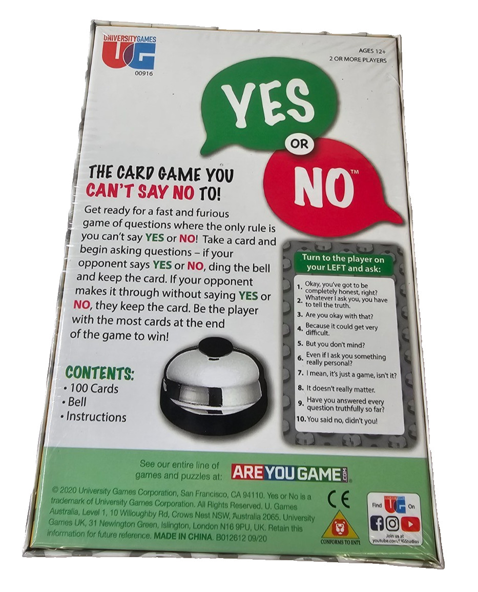 New Yes or No card game-The card game you can’t say no to Party Holidays
