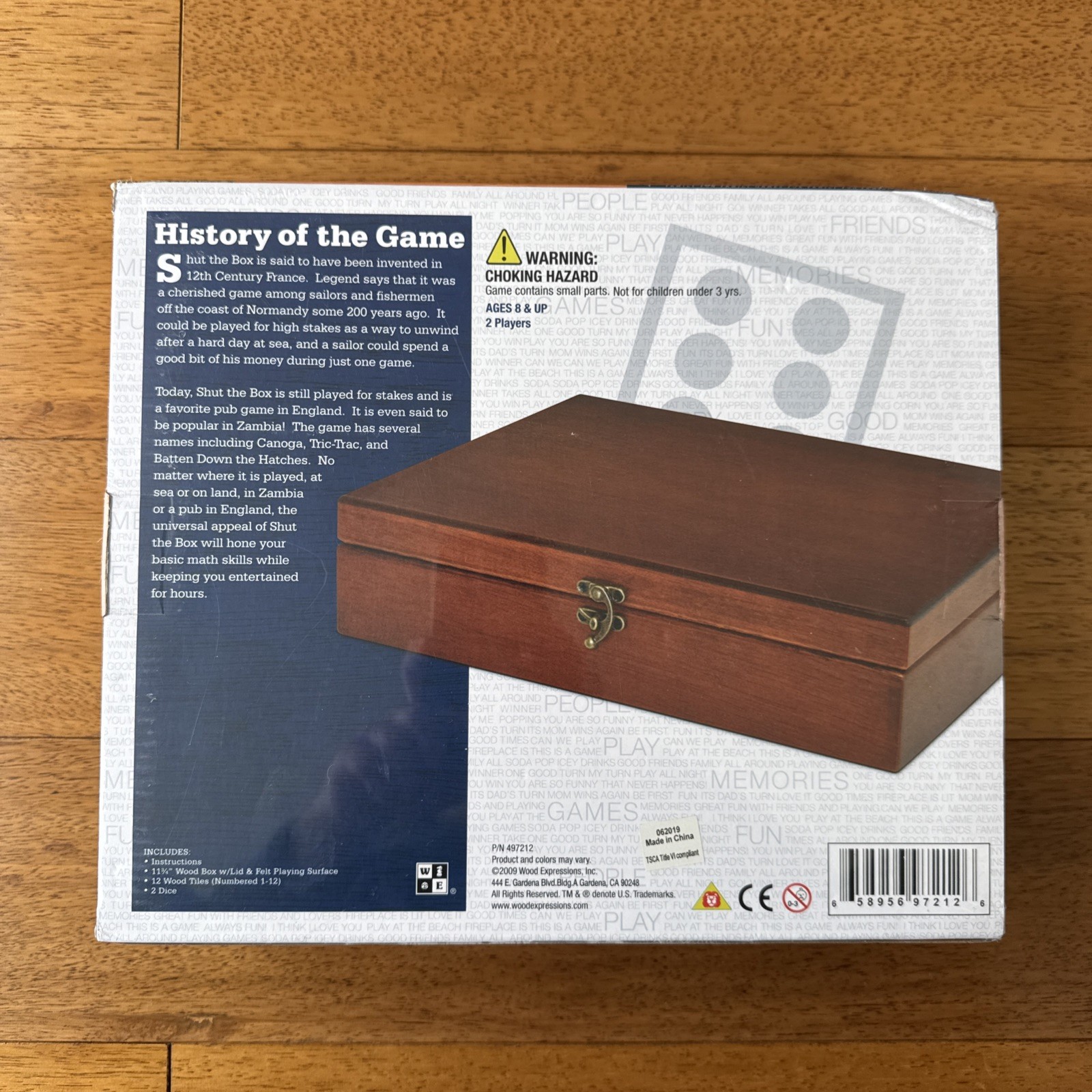 WE Games Shut The Box Game with 12 Numbers, game Made In USA NEW SEALED