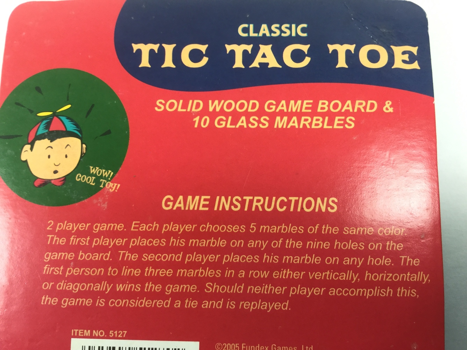 Tic Tac Toe Small Travel Size Game Solid Wood 10 Glass Marbles 4 x4 Inch ~ NEW