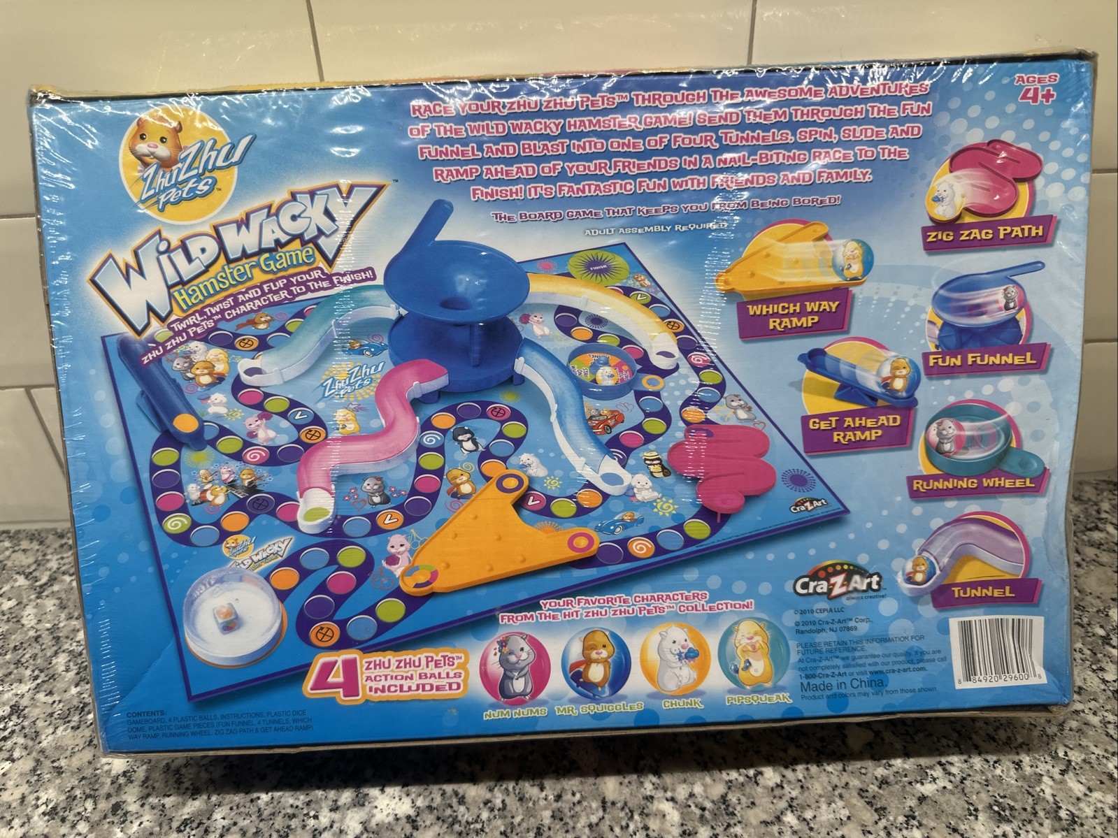 Zhu Zhu Pets 2010 Wild Wacky Hamster Board Game Craz-Z-Art – Near COMPLETE RARE