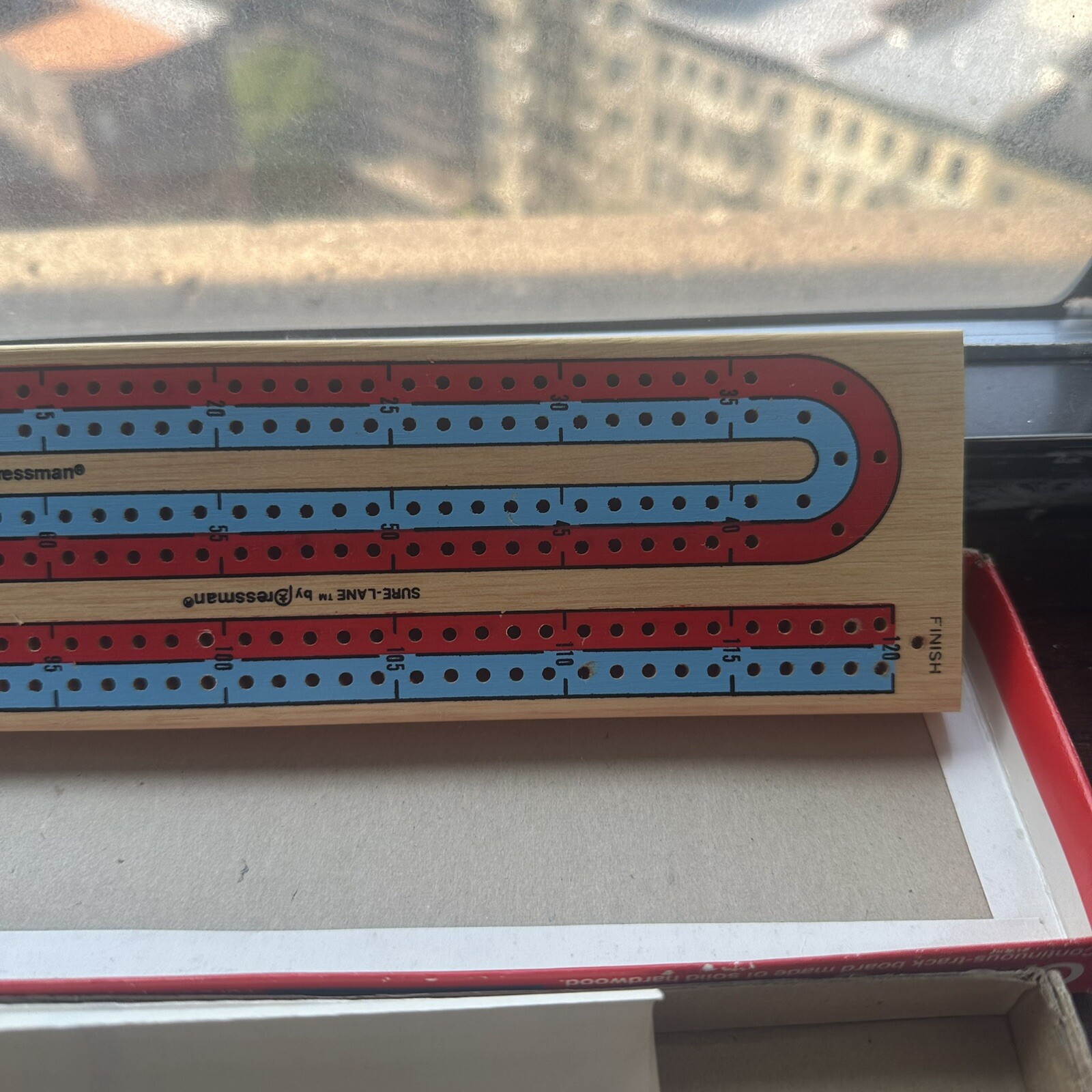 Vintage Cribbage Board Sure-Lane Continuous Track #1010 Solid Hardwood READ