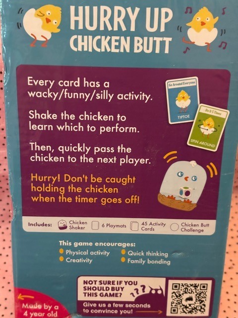 Hurry Up Chicken Butt Creative Social Skill Family Game New Free Shipping