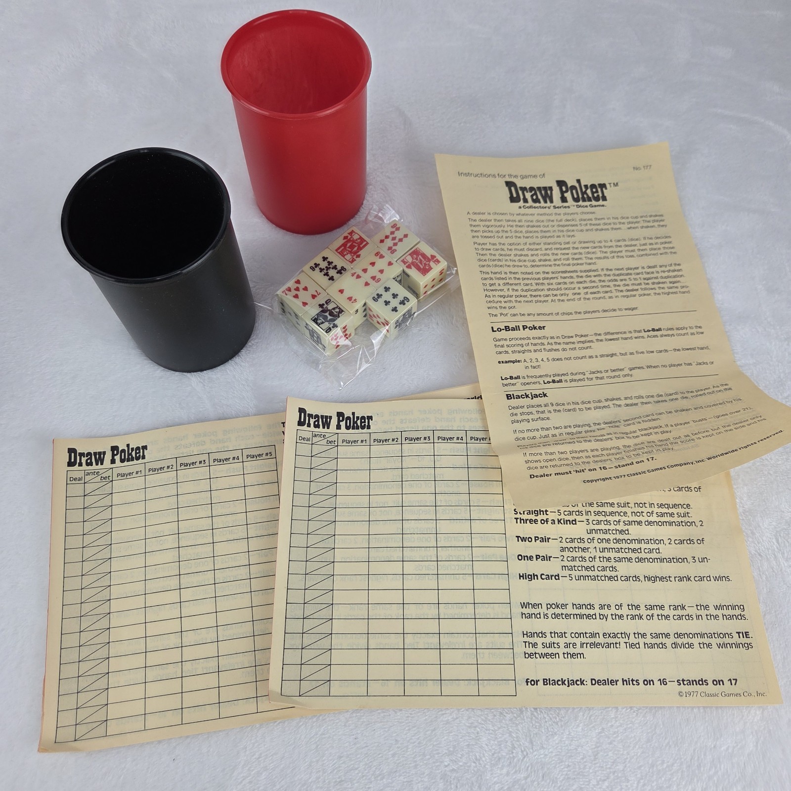 Vintage 1977 Draw Poker Dice Game – Classic Games Company