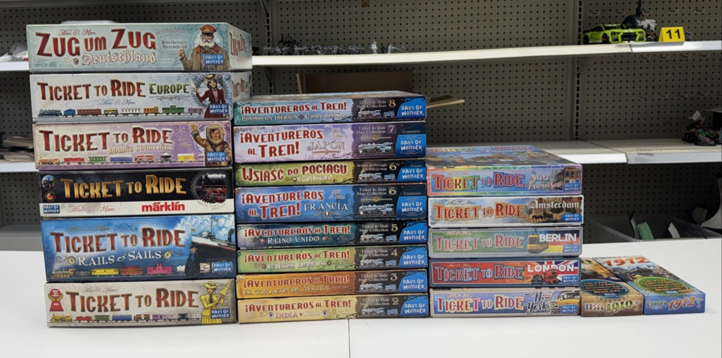 Ticket To Ride- EXPANSION LOT x21 ticket to ride expansions (used & new) ng31101