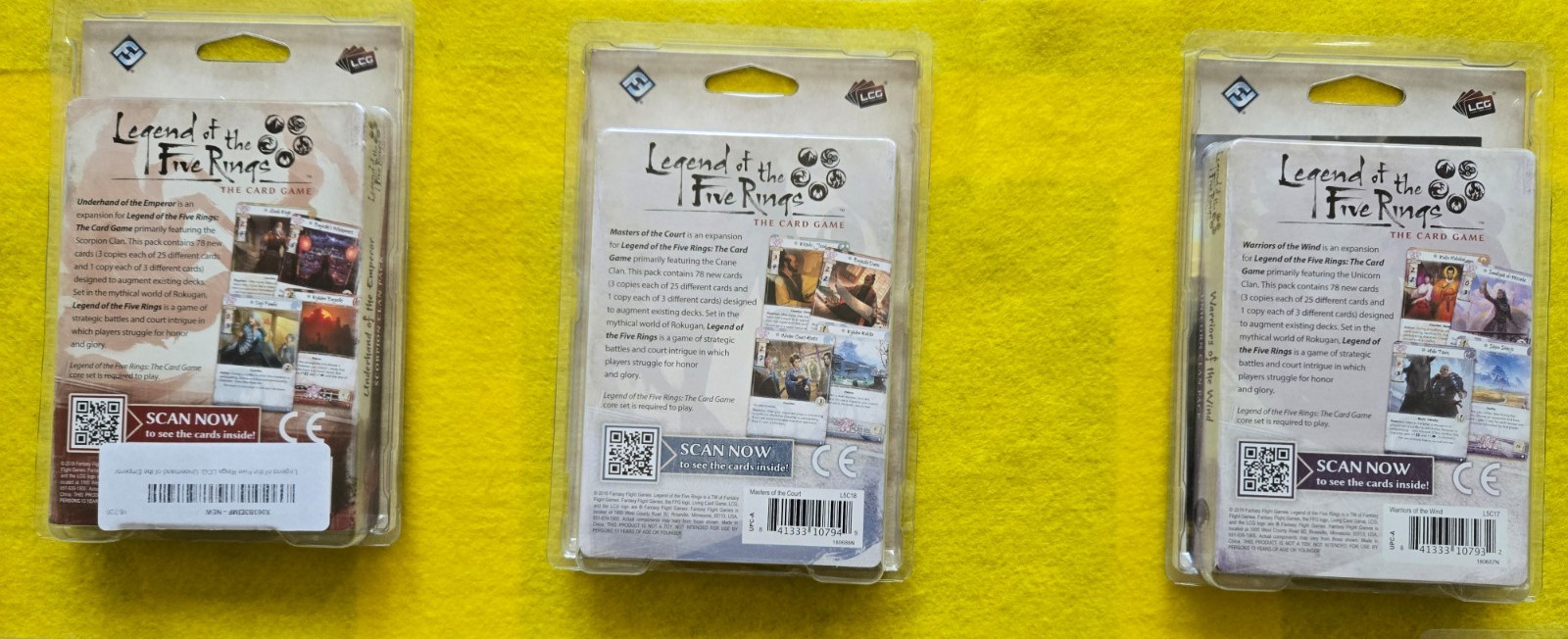 Legend Of The Five Rings LCG: 4 full cycles, 3 clan packs, 3 books. NEW & SEALED