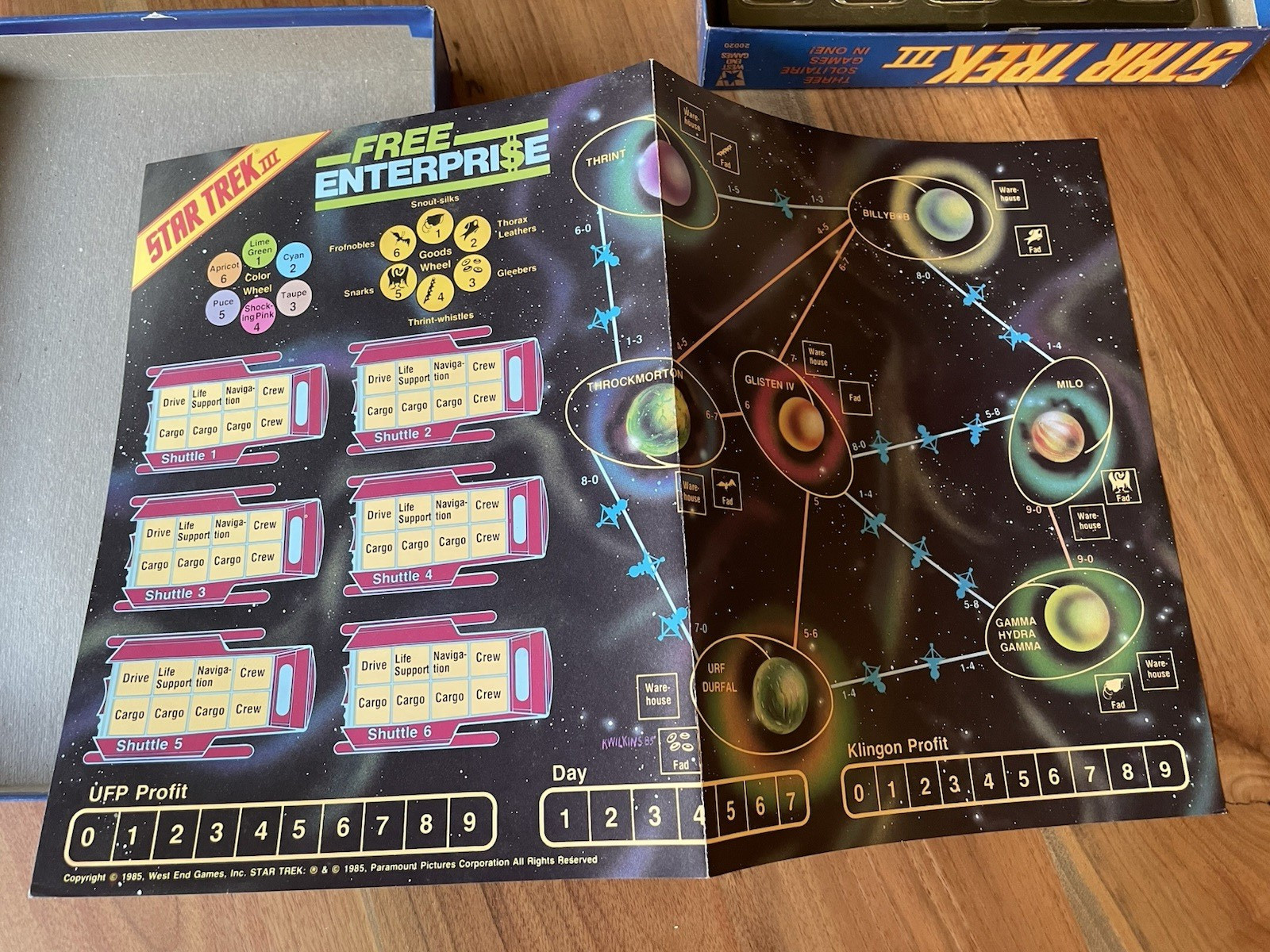 Star Trek III WEG West End Games 3 Solitaire 1985 | PUNCHED complete | GOOD