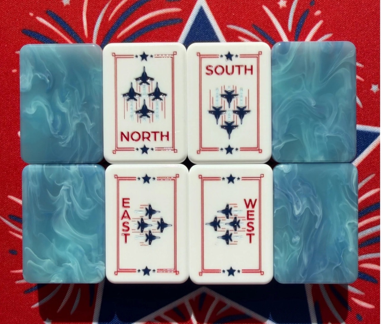 American Mahjong Game Set, 160 tiles Ice blue 🇺🇸Mah Jong Tiles,+storage Bag
