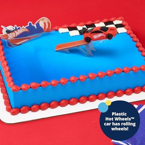 DecoSet® Hot Wheels™ Supreme Speed Cake Topper, Car Cake Decoration Set with Veh