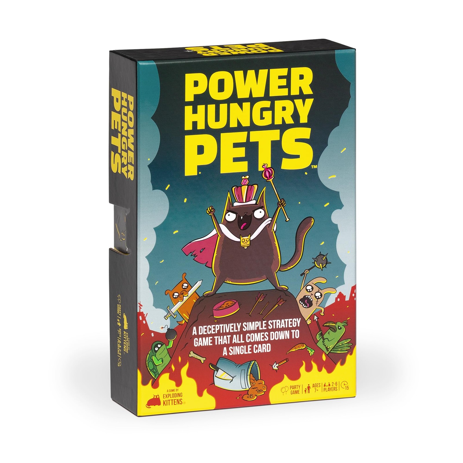 Card Game Exploding Kittens Power Hungry Pets 2-6 Players Ages 7+ Minutes Simple
