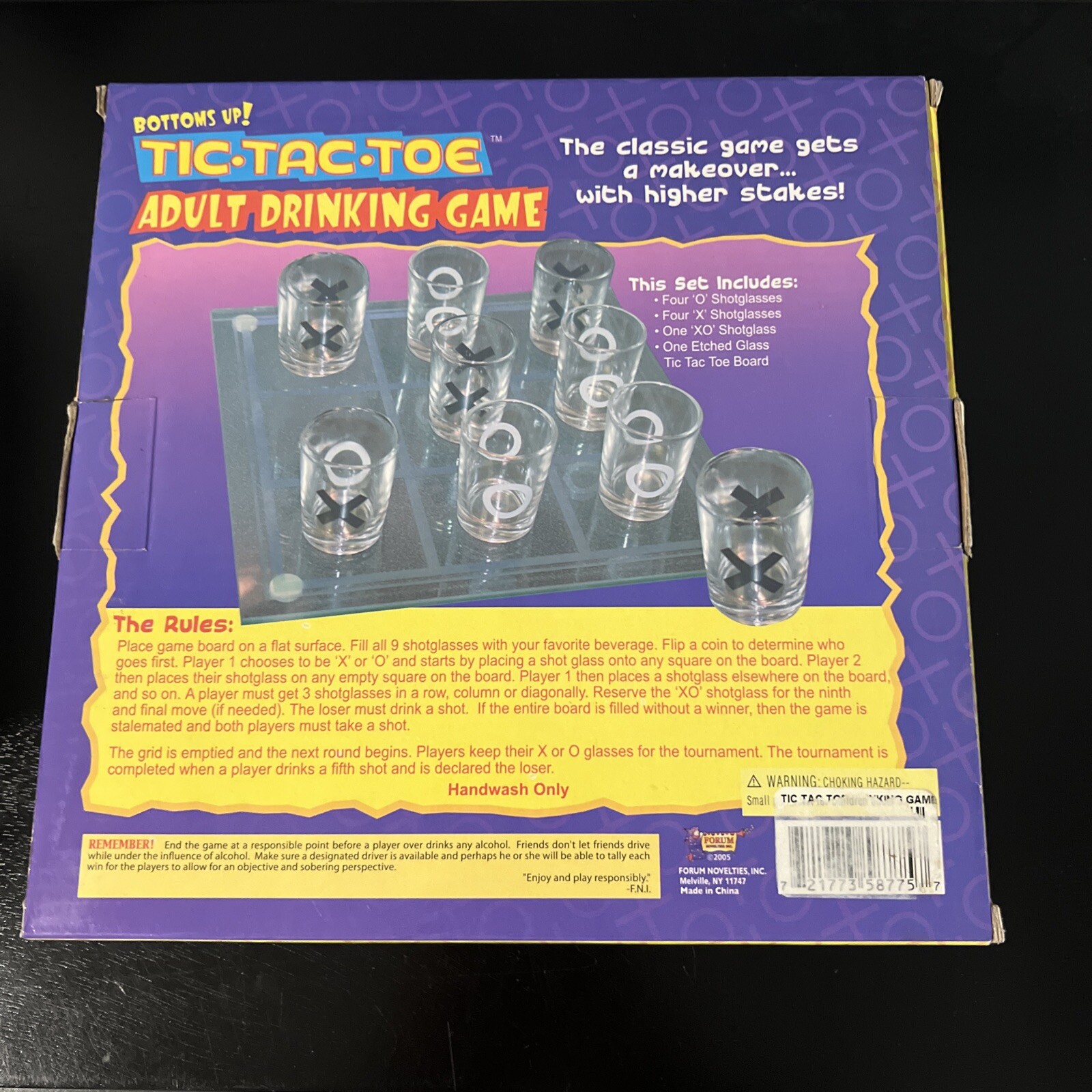 Party Drinking Game Tic Tac Toe Bottoms Up 9 Shot glasses Glass Board 21+ Adult
