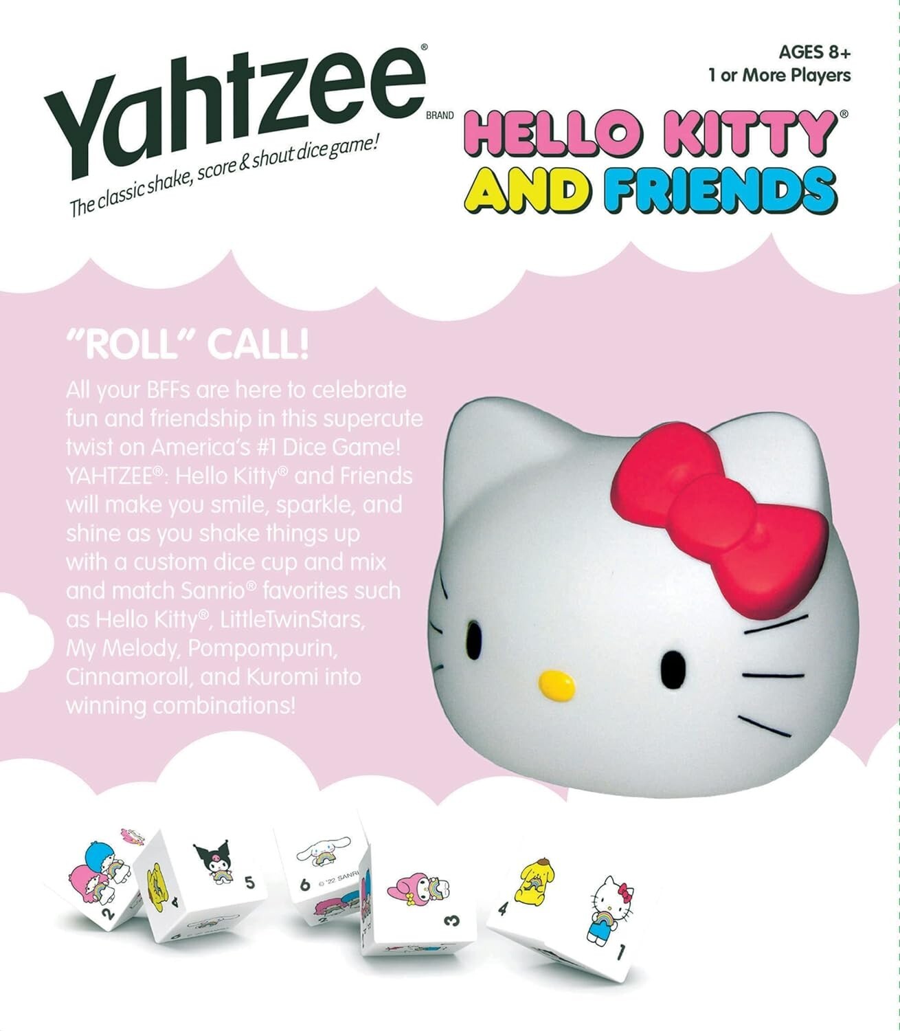 Hasbro Hello Kitty And Friends Yahtzee Dice Game 1 Or More Players Ages 8+