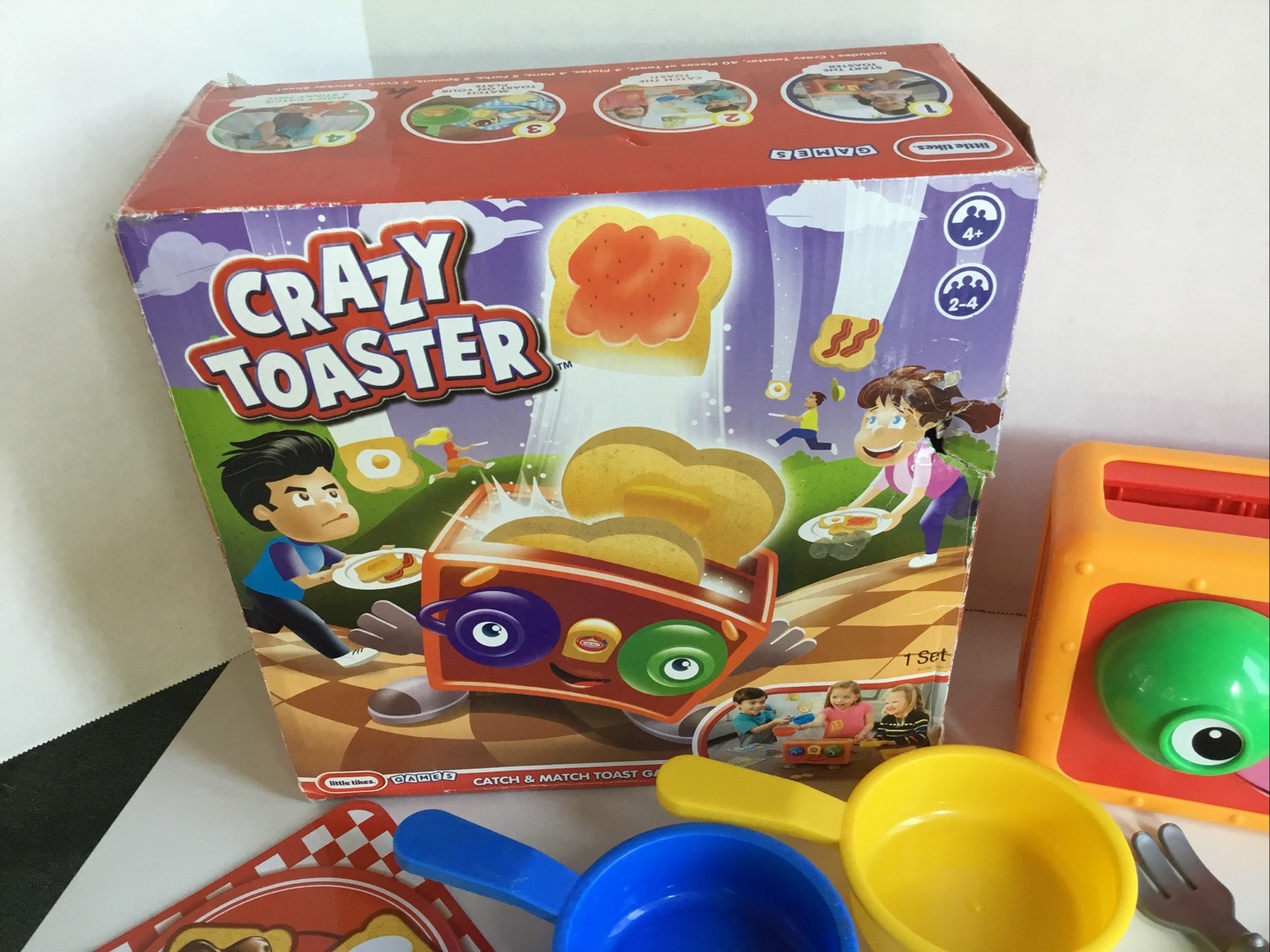 Vintage Little Tikes Crazy Toaster Game Catch & Match Toast Game Near Complete