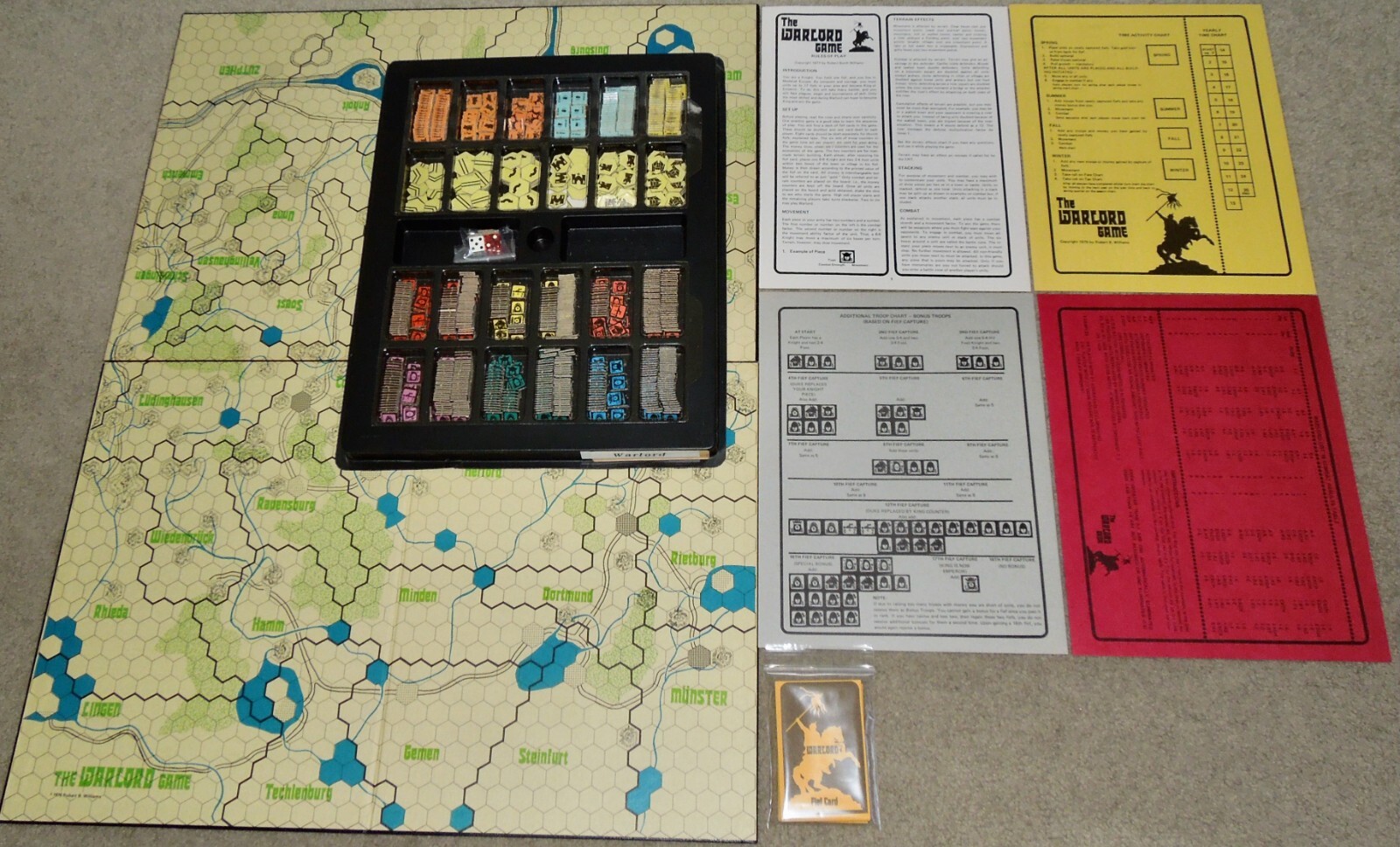 Vintage 1977 The Warlord Game by Robert Borth Williams, Medieval Fantasy Wargame